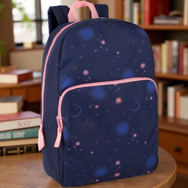 Trail maker Fun School Backpack for Elementary Middle School Girls and Boys | 17 Inch Printed Backpacks for School Kids, Travel (Twilight Twirls)
