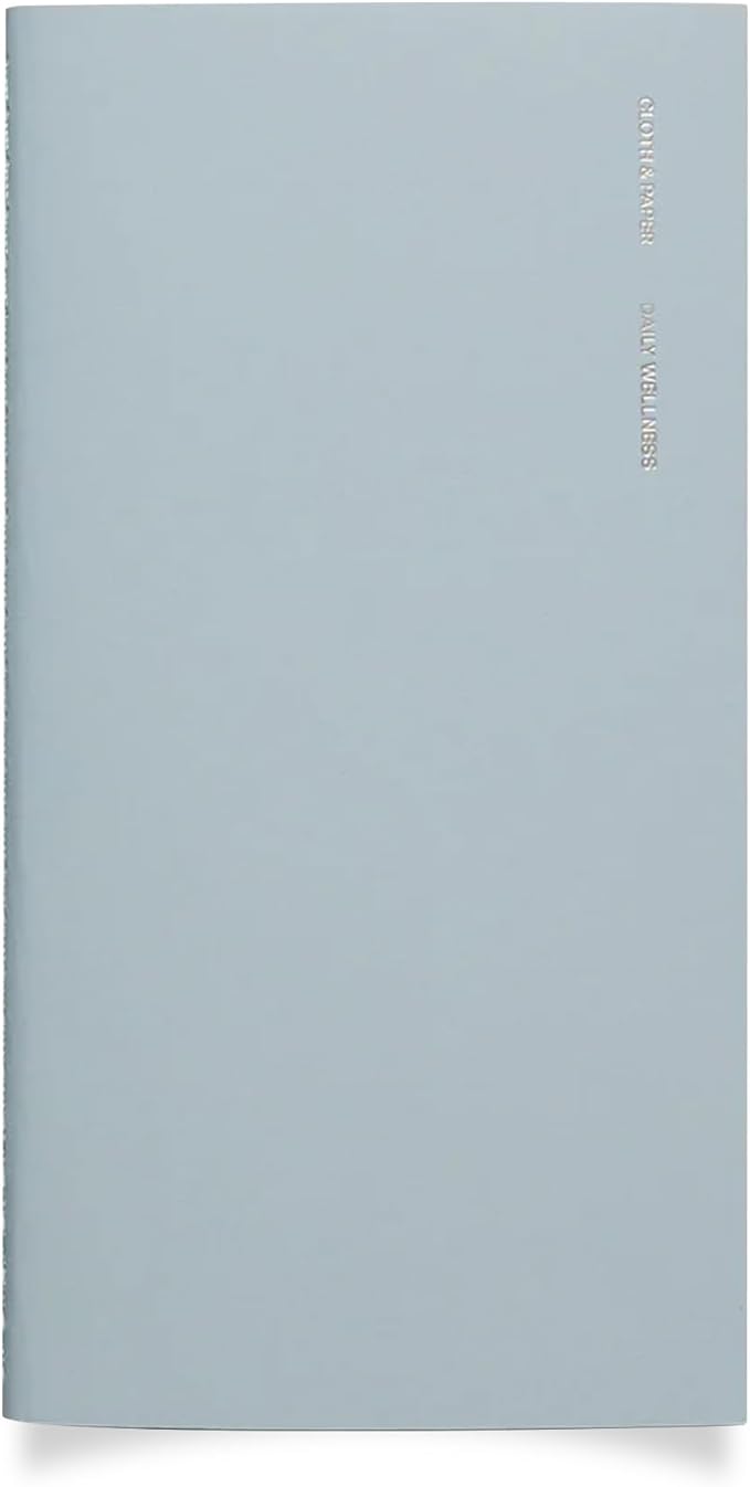 Cloth & Paper Travel Notebook | Daily Wellness Planner – Smoked Salt | Pocket Plus Wellness Planner 3.2" x 6" | Habit Tracker & Self Care Journal for Goals, Gratitude & Reflection – Soft Touch Cover