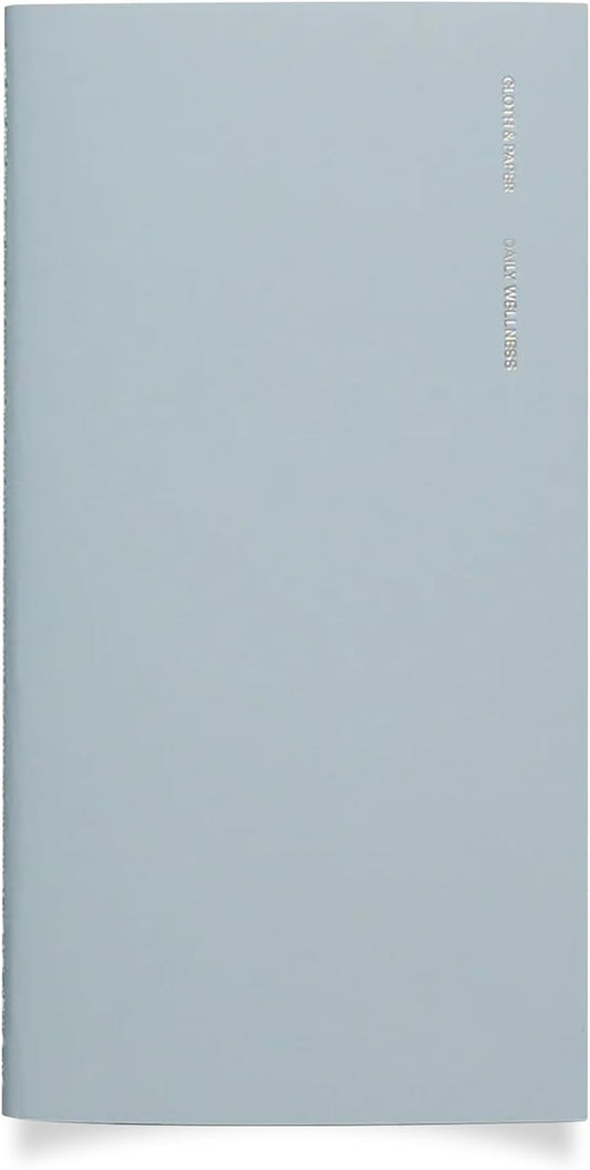 Cloth & Paper Travel Notebook | Daily Wellness Planner – Smoked Salt | Pocket Plus Wellness Planner 3.2" x 6" | Habit Tracker & Self Care Journal for Goals, Gratitude & Reflection – Soft Touch Cover