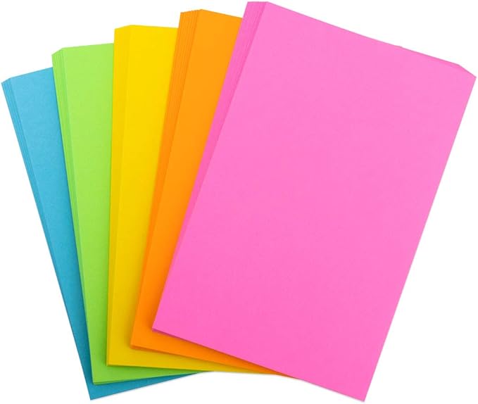 Hygloss 100 Pcs Blank Colored Index Cards - 100 Unlined Colored Flash Cards 3.75 x 5.75-Inch - Study Cards - Notecards for Studying, School, Office, or Games - 5 Bright Assorted Colors