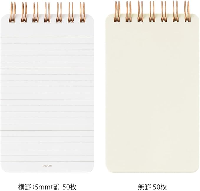 Midori 11796006 Notepad WM Ring Memo Grain Black