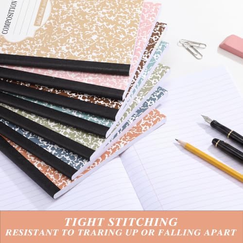 Colarr 8 Pack Composition Notebook Wide Ruled Marble, Grad Gray Color