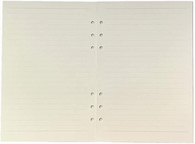 Harphia A5 Lined Paper Refill - 45 Sheets/90 Pages for Filofax, Personal Journals, 6 Ring Binder/Planner