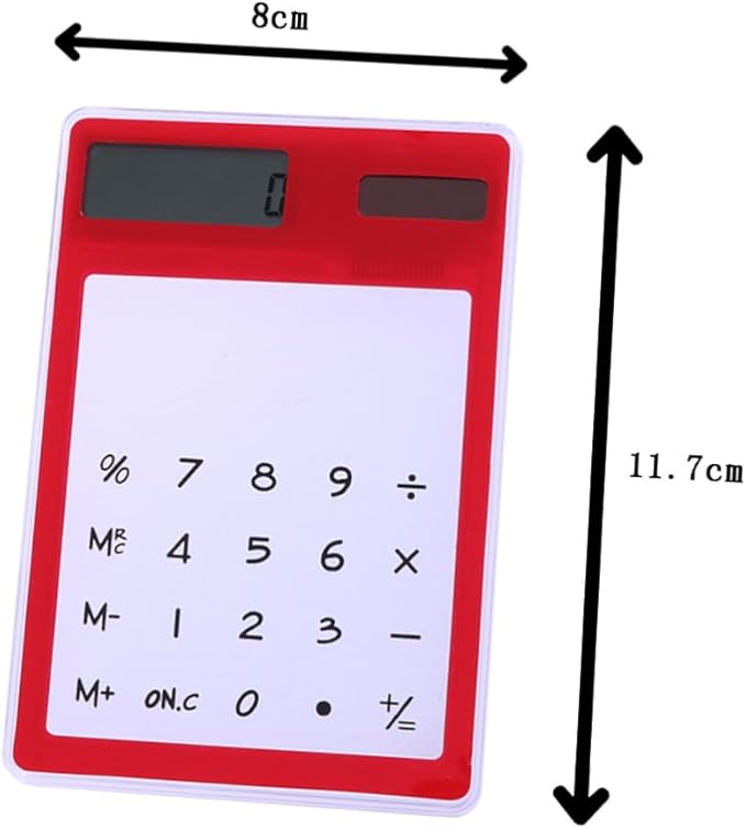 Transparent Touch Panel Solar Calculator Lightweight Portable Design for School Office Home Use Automatic Power Off Compact Retro Style Go Calculations