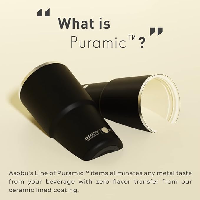 asobu 22oz Extra Large Ceramic-Lined Travel Mug with No Metal Taste-Keeps Flavors True - Double-Wall Vacuum Insulated Coffee Mug with Spill-Proof Pop-Open Lid for Hot Drinks