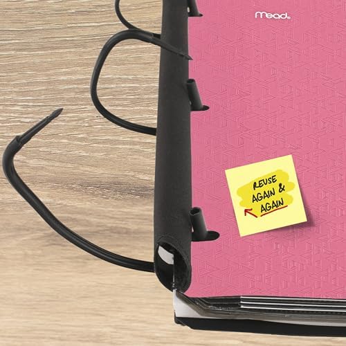 Five Star Flex Refillable Notebook + Study App 1.5 Inch O-Rings Binder with Pockets Tabs and Dividers, 300 Sheet Capacity, Includes 80 Sheets 8.5" x 11" College Ruled Paper, Prom Pink (293240R)