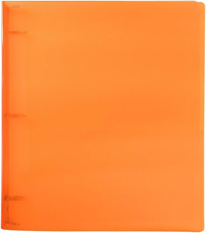 JAM Paper Plastic 1 inch Binder - Orange 3 Ring Binder - Sold Individually