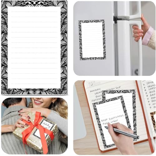 2 Pack Lined Sticky Notes 4x6 in, Cute Self-Stick Notepads with Lines, Large Memo Pads Strong Adhesive for Office, Home Cute Tropical Leaf
