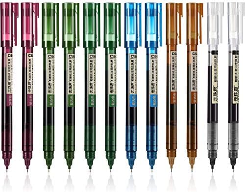 Frienda 12 Pcs Rolling Ball Pen 0.5 mm Japanese Pen,None