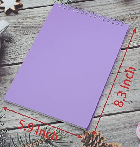 Yansanido Top Bound Spiral Notebook, 3 Pcs 3 Color A5 Size Thick Plastic Hardcover 8mm Ruled Paper 80 Sheets (160 Pages) Journal for School and Office Supplies (Dark Color)