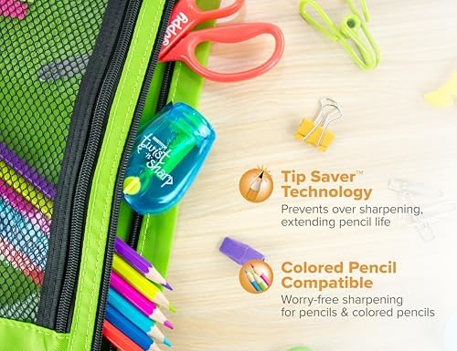 Bostitch Office Twist-n-Sharp Pencil Sharpener, for Kids & Colored Pencils, Assorted Colors (PS1-BLUE-EC)