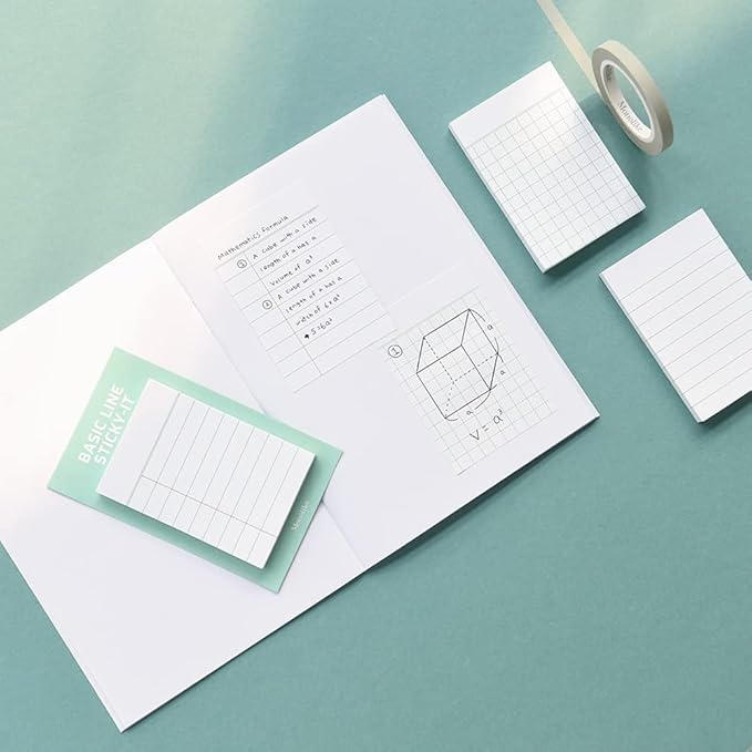 Monolike Basic Line Green Sticky-it - 6p Set Self-Adhesive Memo Pad 50 Sheets