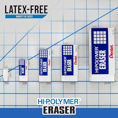 Pentel Hi-Polymer Eraser | White Cap | 10-Pack | Pack of 2