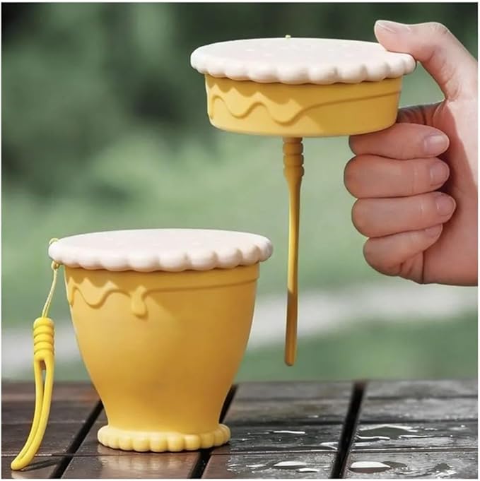 Portable Foldable Silicone Coffee Cup - 255ml Travel Water Cup for Kitchen, Dining, Sports & Outdoors(Green)