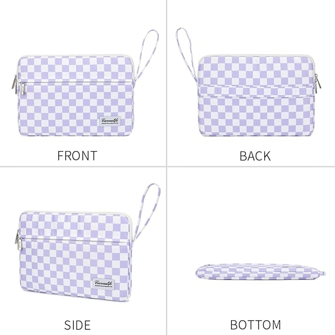 canvaslife 13.3-inch Notebook Computer, Shockproof, Waterproof and Protective Travel Notebook Computer case, Suitable for 13-13.3-inch Notebook Computer Cases (Purple Checker)