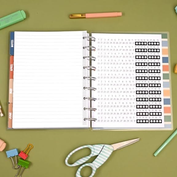 kellofaplan Floral Student Planner (Undated), Disc-Bound, Weekly Planning Pages, Assignment Tracker, Colorful Monthly Tabs for Middle School, High School, College Students