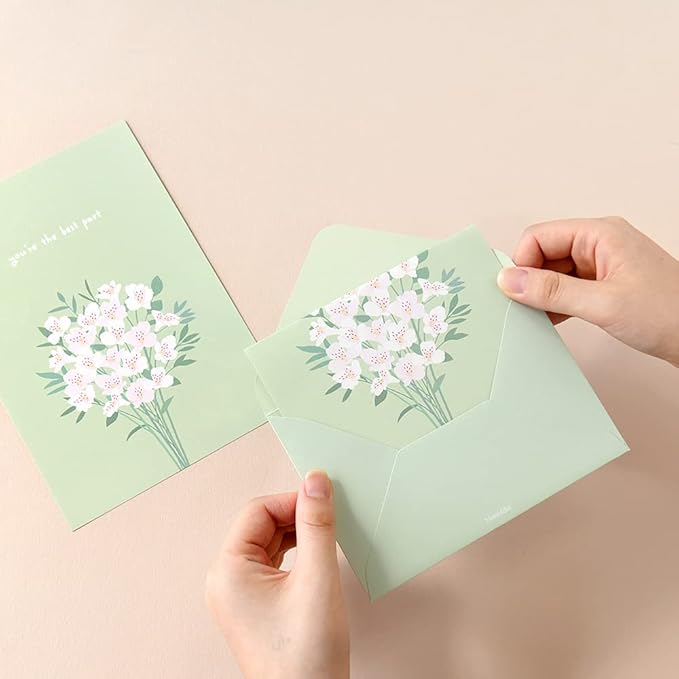 Monolike Flower for you ver.2 Letter Paper and Envelopes Set - 8Type, 32 Letter Paper + 16 Envelopes