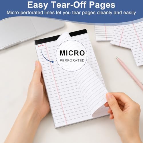 Beieverluck 24 Pack Notepads Legal Pads 5x8, Small Note Pads College Ruled Writing Pads, Lined Pads of Paper mini Legal Pads for Office Home School, 30 Sheets/Pack, White