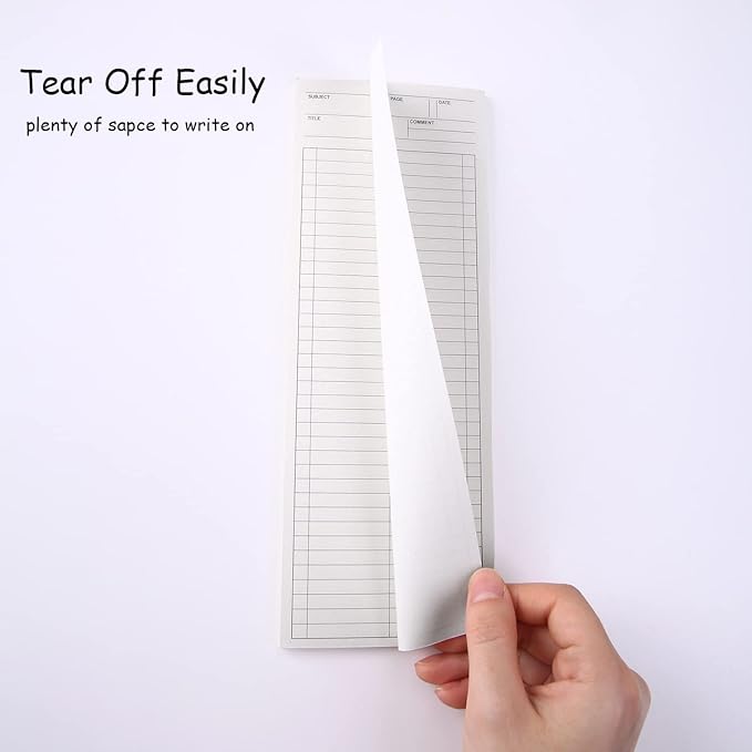 4 Pack To Do list Notepads, 9.8 × 3.5 inches Long Strip Notepad, College Ruled, Memo Pads for Planning, Tasks, Reminders, Home, Office, 50 Sheets Per Note Pads (Vertical Lined)