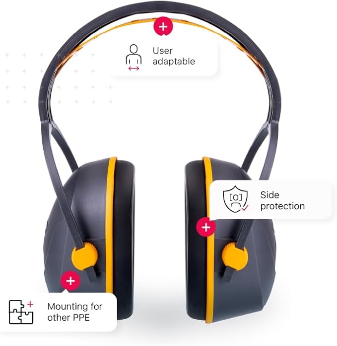 LIBUS L340 Hearing Protection, Noise Reduction Earmuffs, NRR 26db, Shooting, Construction, Comfortable Adjustable Headband, Washable Earmuff, Great Fit For Adults