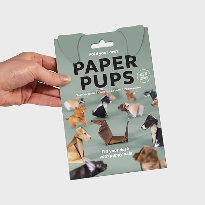 50 Sheets DIY Paper Cats & Dogs Origami Kit - 3D Origami Cats & Dogs with Pre-Creased Lines, No Glue No Scissors Crafts for Desk Decor, Gifts for Cat & Dog Lovers (Dog)