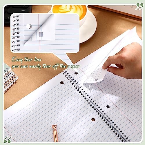 Teling 12 Pcs 1 Subject Spiral Notebook for Work College Ruled 8 x 10 1/2 Inch Spiral Journal Notebook 3 Hole Punched Paper Tear Line 70 Sheets Office School Study Supplies (Pastel Color)