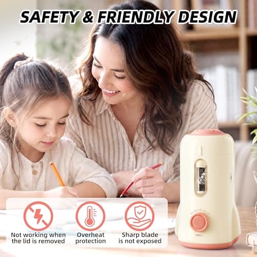 deli Electric Pencil Sharpener, Fully Automatic Pencil Sharpener,White