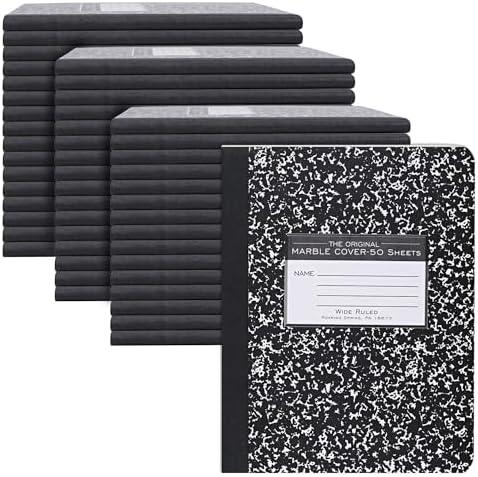 ROARING SPRING Hard Cover Composition Book, Wide Rule, 100 Pages, 48 Pack