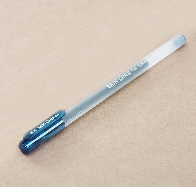 czxwyst 8761 Basic Liner Gel Ink Pens 0.5mm Fine Point (Blue-Black Color 12-Pack)