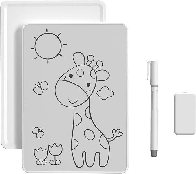 LICAEVEY Magnetic Dry Erase Board A4, Inkless Reusable Writing Board with 0.8mm Pen, Portable Desktop Whiteboard for Kids Drawing Note Taking Office