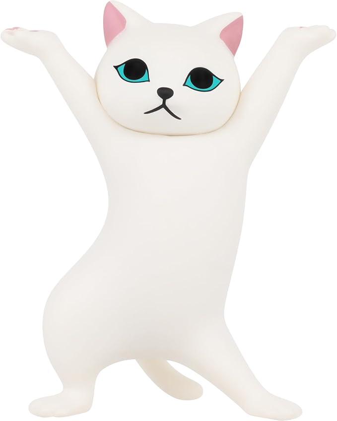 ATHAND Cat Pen Holder,Office Gift for Women Cat Pencil Holder Desk Accessories Office Decor Funny Decor Kawaii Stuff(White)