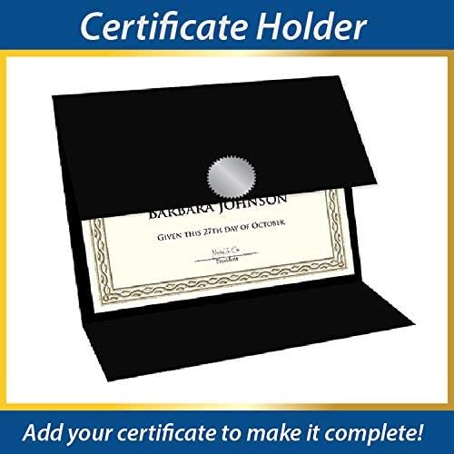 Geographics Tri Fold Black Certificate Holder, Linen Texture, 9.25" x 12.5", 5/Pack (47838)