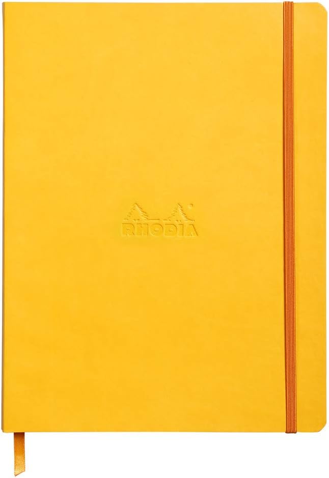 Rhodia Rhodiarama SoftCover Notebook - 80 Lined Sheets - 9 3/4 x 7 1/2 - Yellow Cover, 117516C