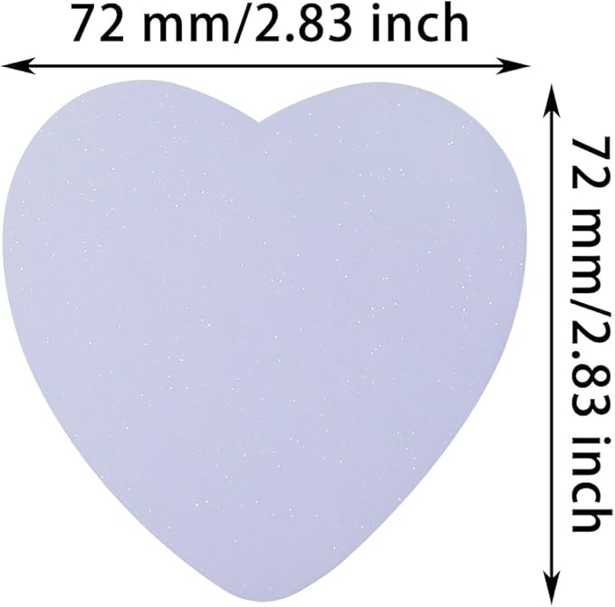 ONLYKXY Glitter Heart Shape Transparent Sticky Notes for Annotating,2.8in Pastel Color Waterproof Index Sticker Self-Stick Book Tabs Soft PET Marker Memo Pad for Home School Office (2, Purple)