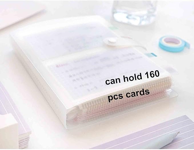 3x5 Index Cards Clear Plastic Holder Organizer Pouches Book Binder 40 Page Hold 160 Cards