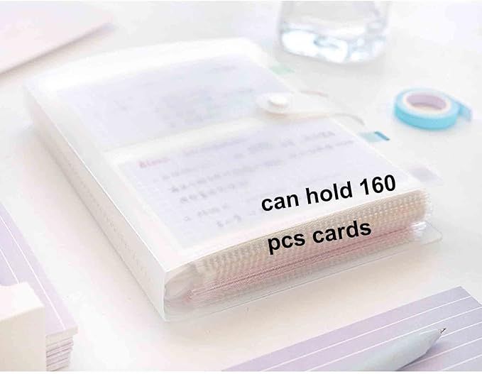 3x5 Index Cards Clear Plastic Holder Organizer Pouches Book Binder 40 Page Hold 160 Cards 4 Pack