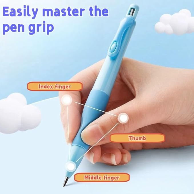 Handwriting thick mechanical pencils with grip: 2.0MM HB Pencil for kids with 14 leads (6 pack)