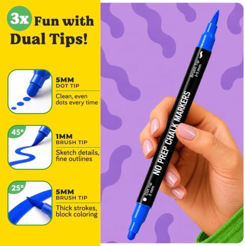 Chalkola 36 Dual Tip Liquid Chalk Markers for Blackboard Chalkboard Windows