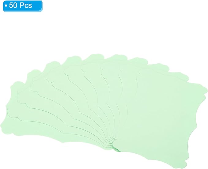 PATIKIL 3"x5" Blank Paper Business Cards, 50 Pack Small Index Flash Cards Words Message Note Card Mini Paper Tags Lace for DIY Gift, Light Green
