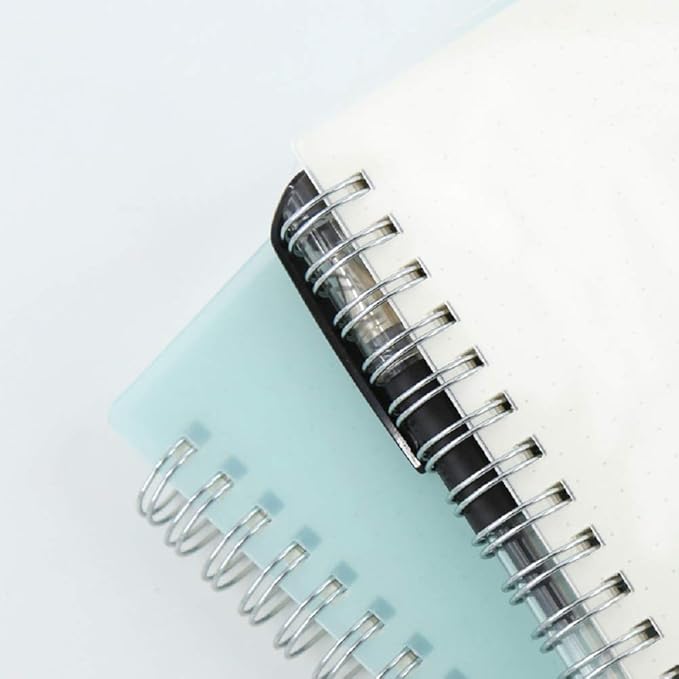 3 Pack A5 Spiral Graph Notebook with 120gsm Thick Paper, Grid Spiral Notebook with Plastic Hardcover and Elastic Band Closure, 80 Sheets Per Pack 5.7x 8.3 inches