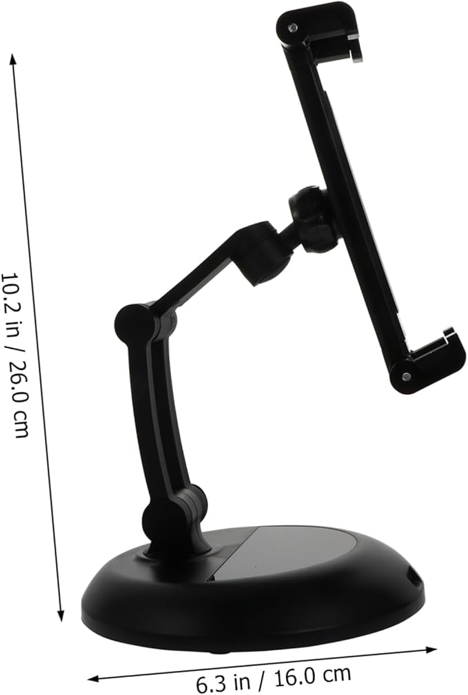ARTIBETTER Desktop Phone Holder Stand for Tablets and Phones Stable Multi Angle Support Rack for Video Chat Study and Indoor Viewing Portable Black Bracket for Flat Surfaces