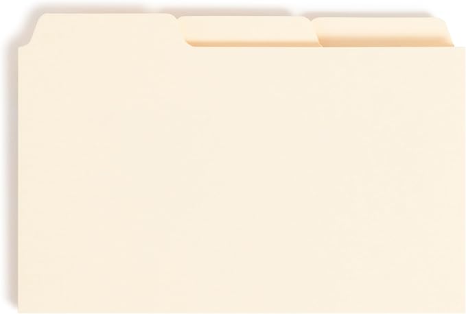 Smead Card Guide, Plain 1/3-Cut Tab (Blank), 3" H x 5" W, Manila, 100 per Box (55030)