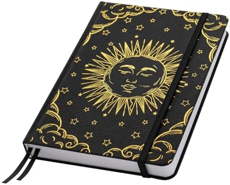Dot Grid Journal with 160GSM Thick Paper, 192 Pages, A5 Dotted Notebook for Work, School, Travel | 180° Lay Flat, Foil Stamped Cover, Elastic Band, 2 Bookmarks & Inner Pocket (Black)