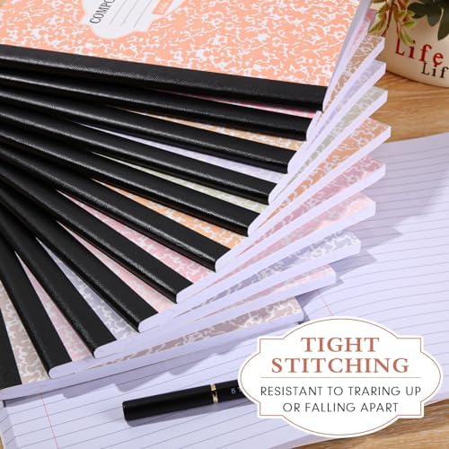 Colarr 12 Pack Composition Notebook Wide Ruled Marble, Simple Color