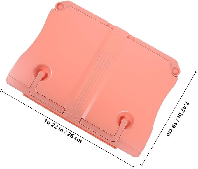 Portable Reading Rack Desktop Book Stand with Adjustable Angle, Pink Portable Book Holder for Home Study and School Use