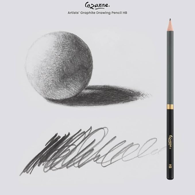 Cezanne Graphite Drawing Pencils Set - HB, Set of 12 Break-Resistant Graphite Lead, Easy-to-Sharpen Sketch Pencils, Master Artist Quality Graphite Pencils for Technical and Artistic Drawing