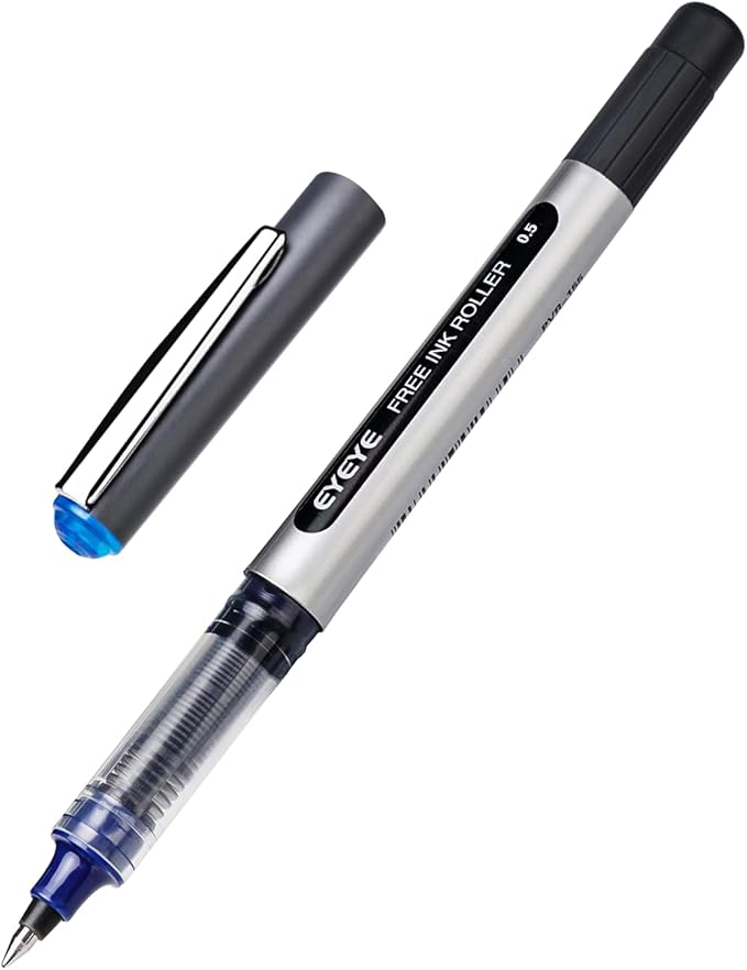 EYEYE 0.5mm Rollerball Pens 12 Pack 3 Colors, Extra Fine Point Roller Ball Pen Quick Dry, Liquid Ink Pens Fine Point Smooth Writing Pen for Journaling, Note Taking, Office, School Supplies