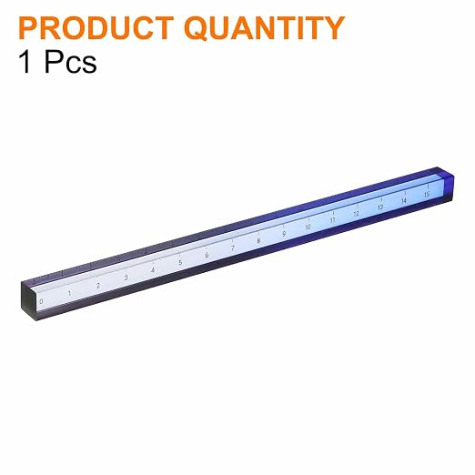 HARFINGTON Acrylic Clear Straight Rulers 15cm Metric Transparent Gradient Three-Dimensional Plastic Ruler Square Cube Measuring Tool for Classroom Office, Blue-Gray