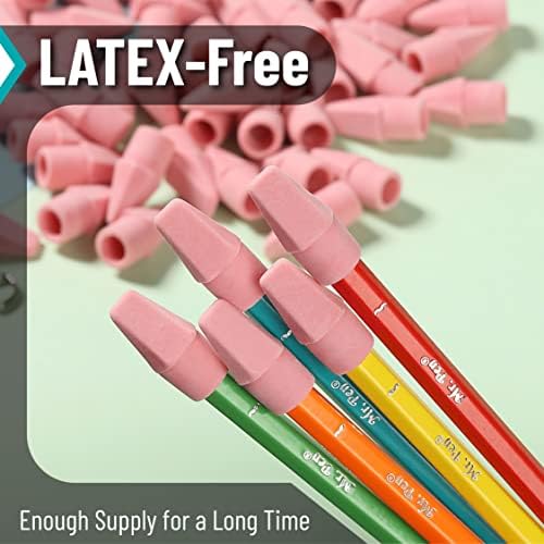 Mr. Pen- Pencil Top Erasers, 480 Pack, Pink, Latex-Free | No-Smudge Cap Pencil Erasers for Precise Erasing, Kids, Teachers, Studying Supplies