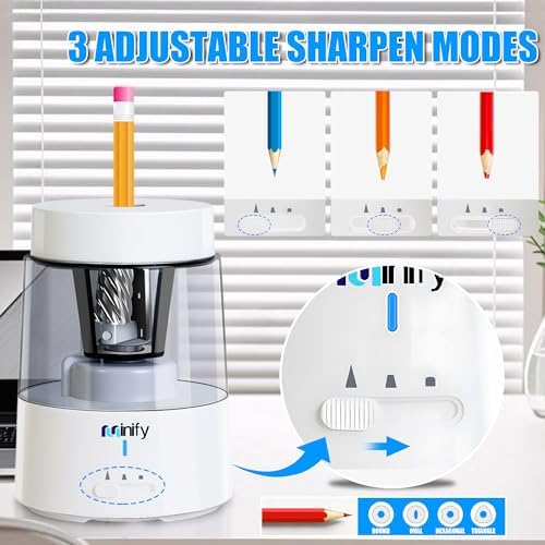 Electric Pencil Sharpener for Classroom, Auto-Stop, 3 Modes